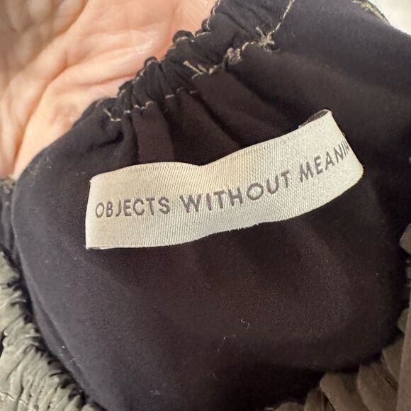 Objects Without Meaning Hi-Neck Halter Dress Gathered Green Lagenlook sz Medium - Picture 16 of 16